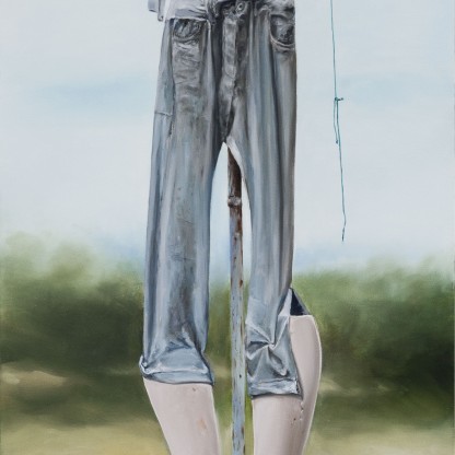 El espantapájaros - Óleo sobre madera 80x200 cm. Obra preseleccionada para el Concurso Internacional de Pintura "Figurativas 19"