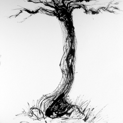 Apunte de árbol 05 - Tinta china y caña 32x41 cm.